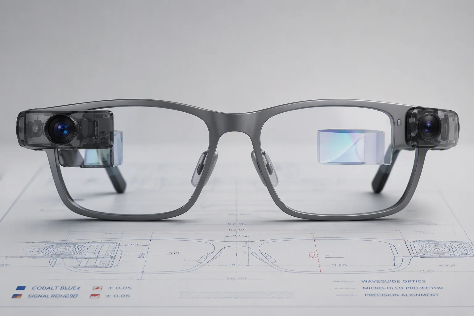 AR display glasses with waveguide lenses