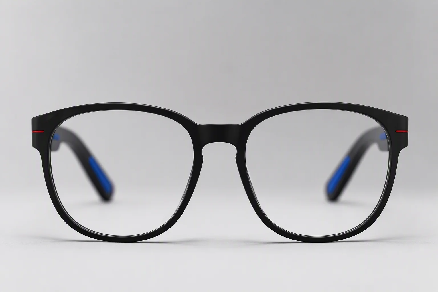 Smart audio glasses, matte black open-ear frame